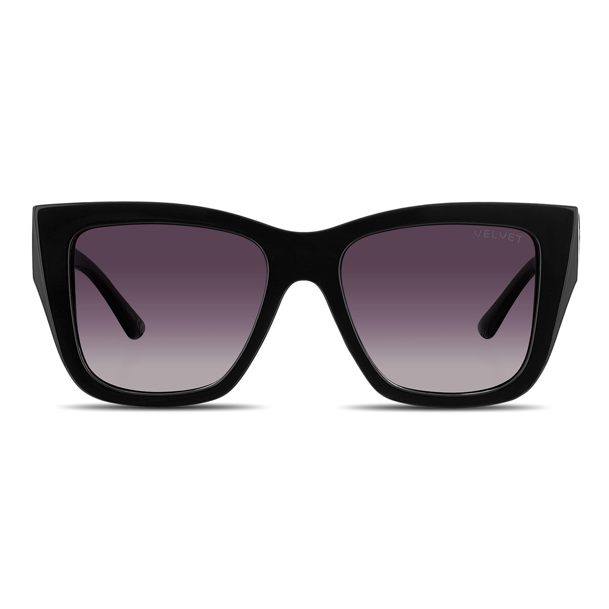 Velvet Eyewear Marsha black polarized sunglasses, front view