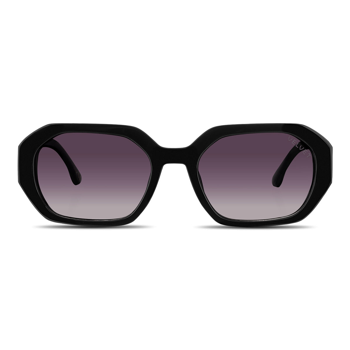 Velvet Eyewear Nina black polarized sunglasses, front view