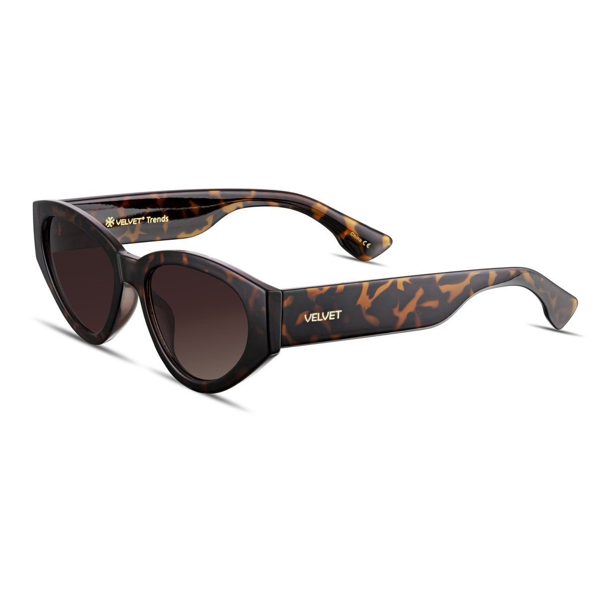 Velvet Eyewear Rosa dark tortoise polarized sunglasses, three-quarter view