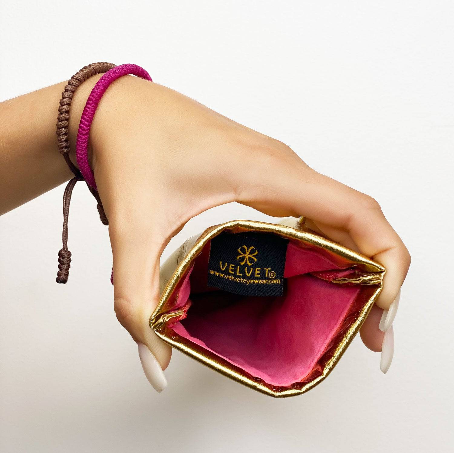Faux Leather Slip In Case - Gold - Velvet Eyewear