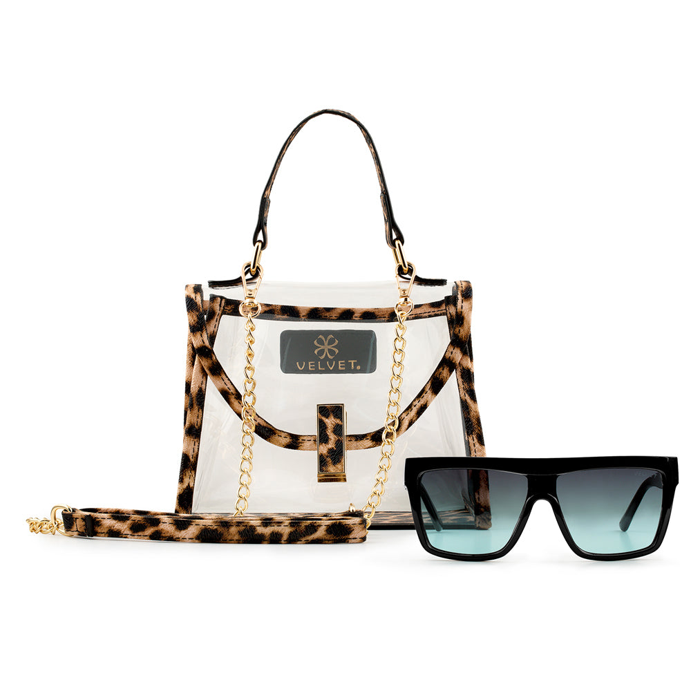Mini Leopard Bag & Melania Black - Velvet Eyewear
