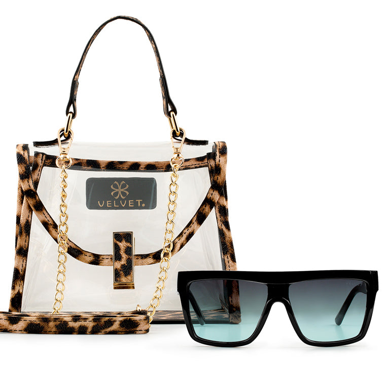 Mini Leopard Bag &amp; Melania Black - Velvet Eyewear
