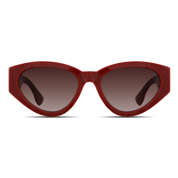 Velvet Red Cat Eye Sunglasses with Brown Gradient Lenses Velvet Eyewear® Chelsea Cat Eye Sunglasses | Bold & Elegant main image 2