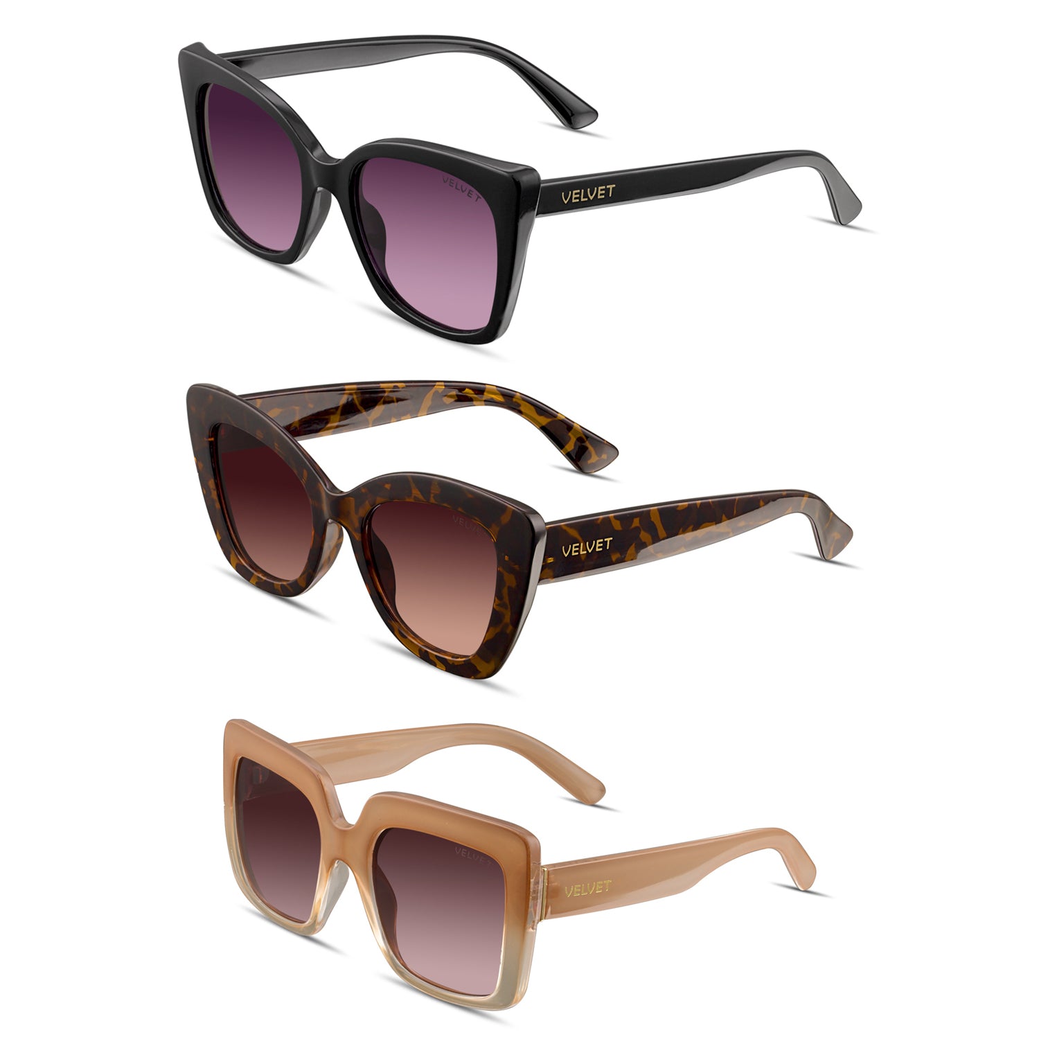 Glam Style Box Sunglasses Velvet Eyewear   